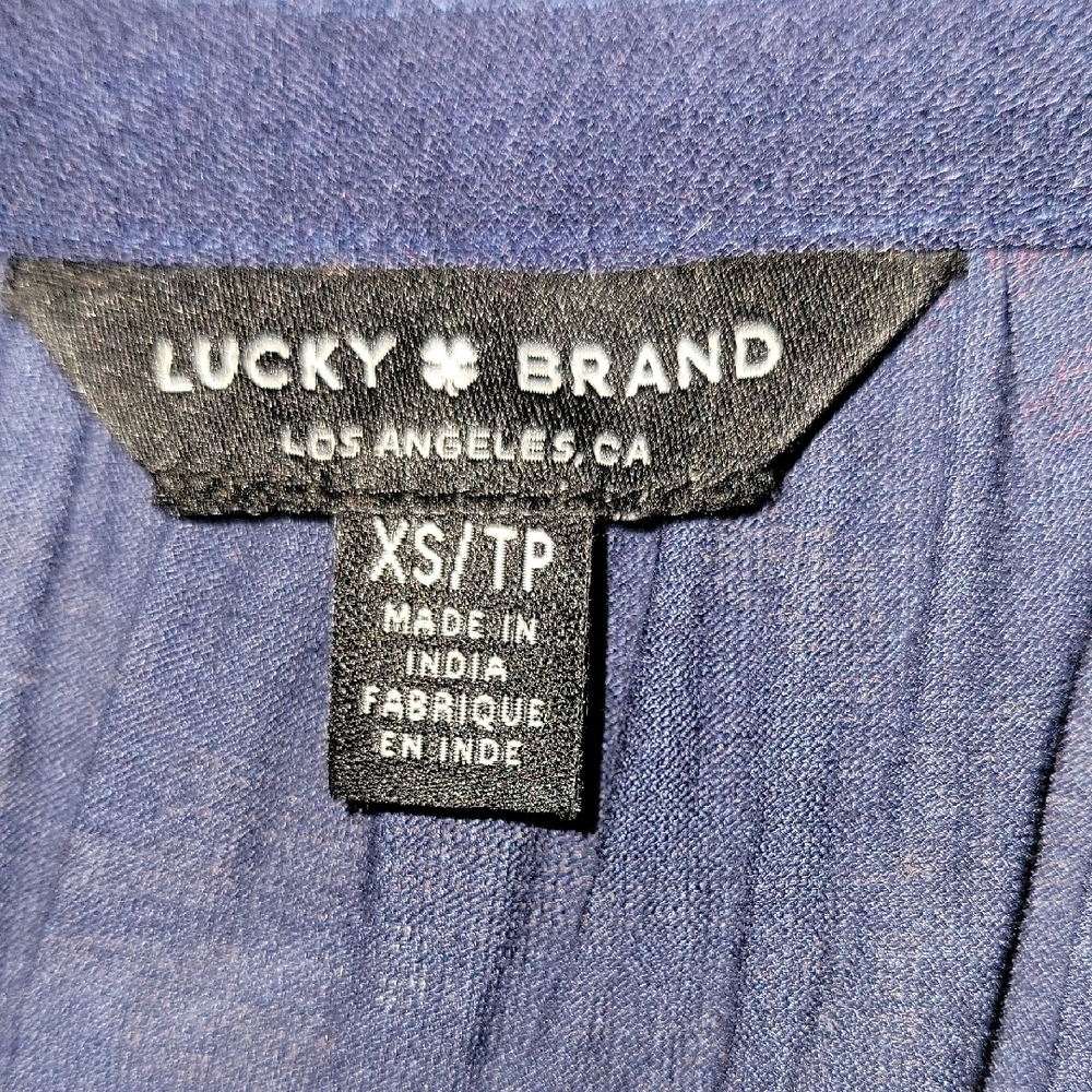 Navy Patterned Women's Top - Picture 2 of 4